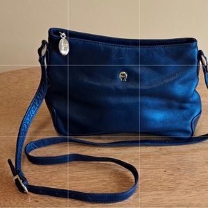 Etienne Aigner Classic Black Leather Crossbody Bag.